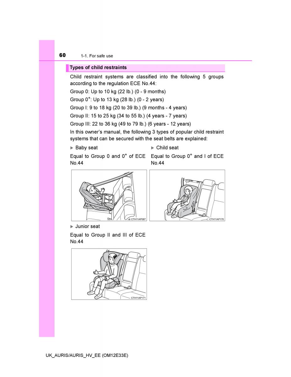 Toyota Auris II 2 owners manual / page 60