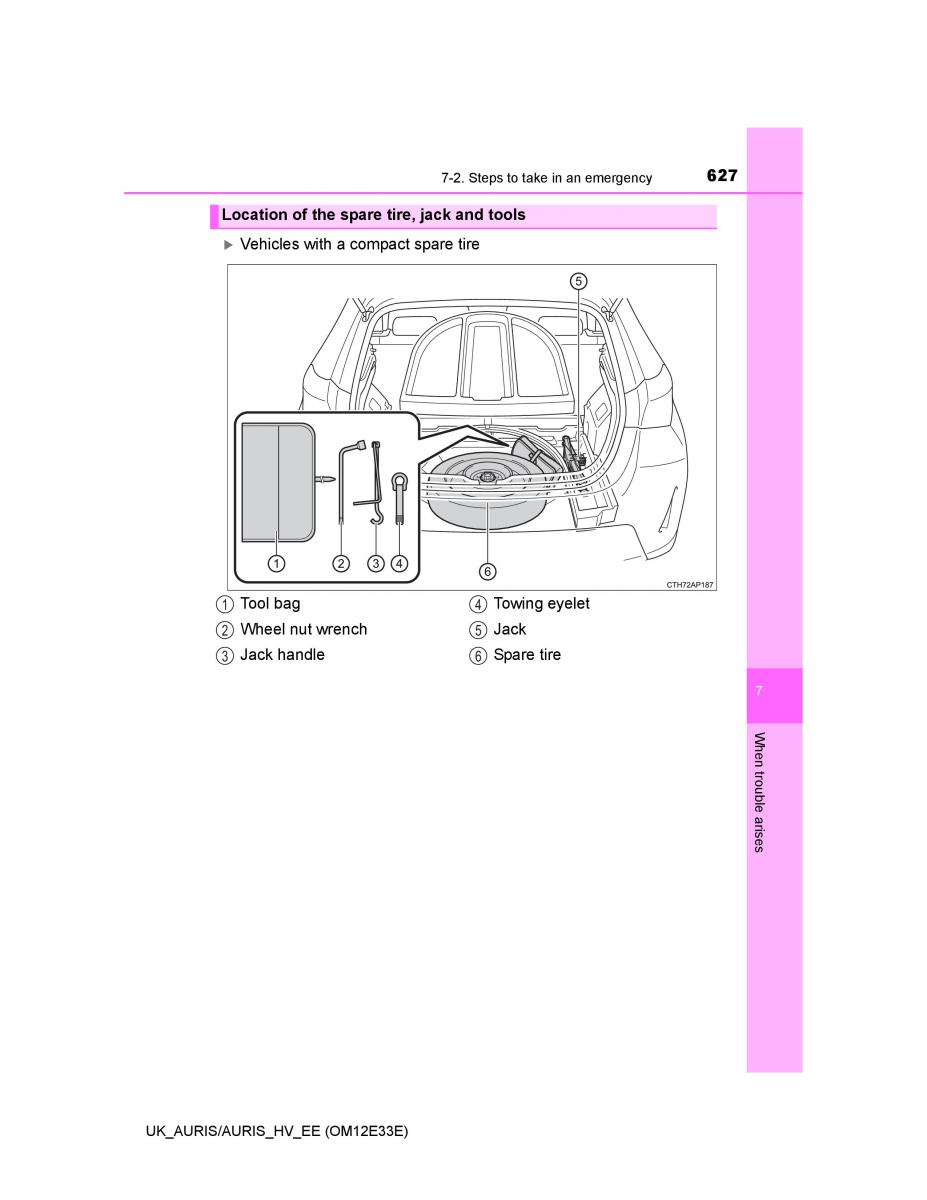 Toyota Auris II 2 owners manual / page 627