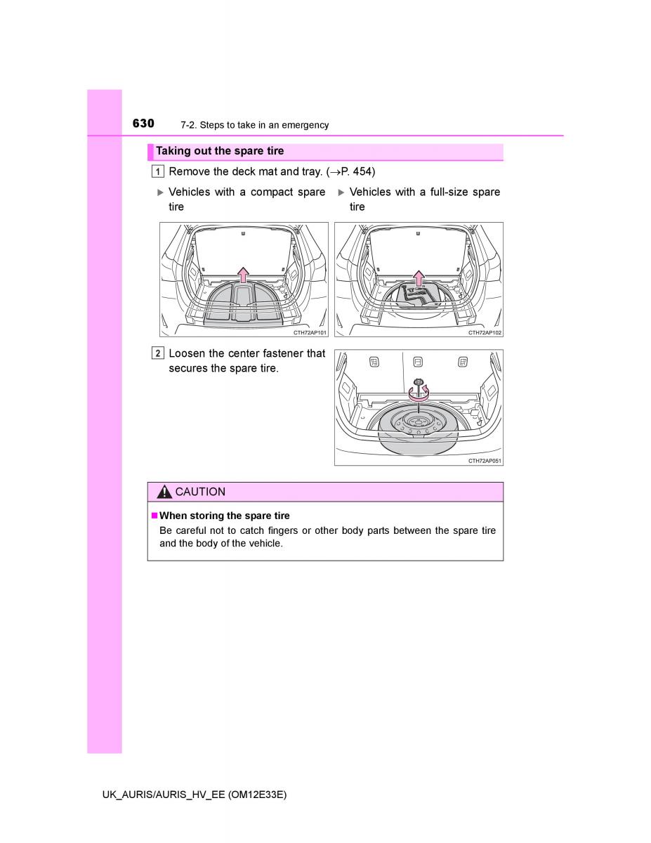 Toyota Auris II 2 owners manual / page 630