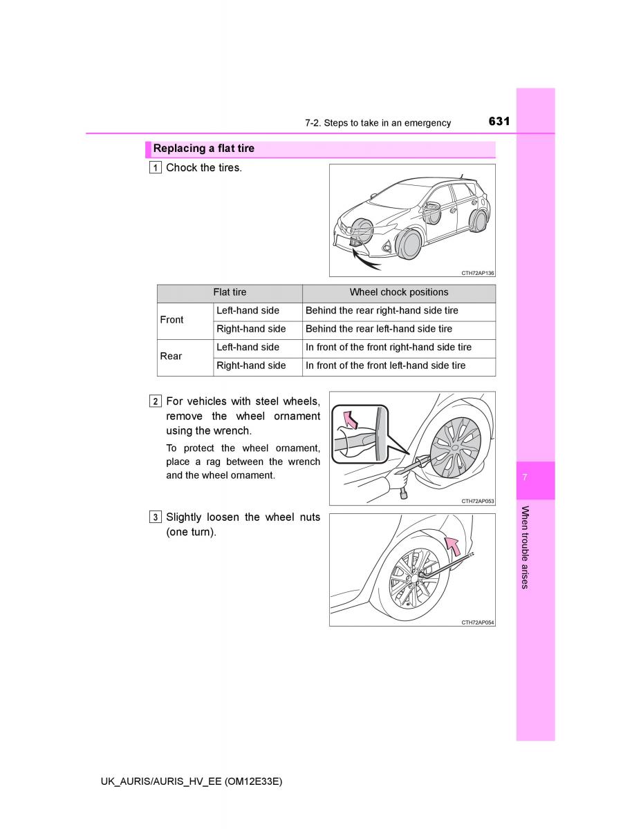 Toyota Auris II 2 owners manual / page 631