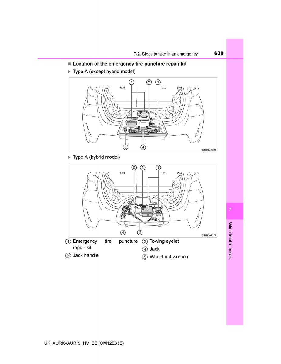 Toyota Auris II 2 owners manual / page 639