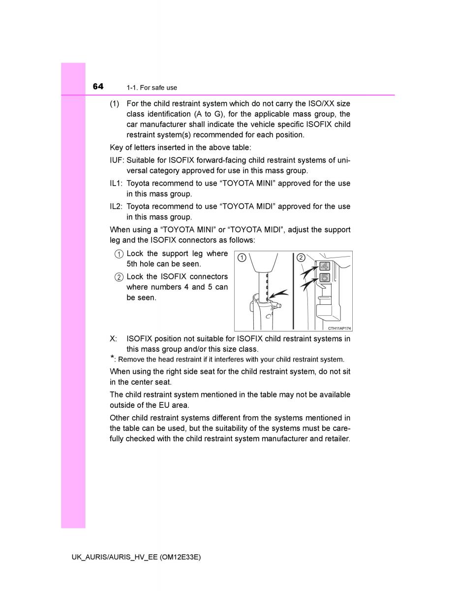 Toyota Auris II 2 owners manual / page 64