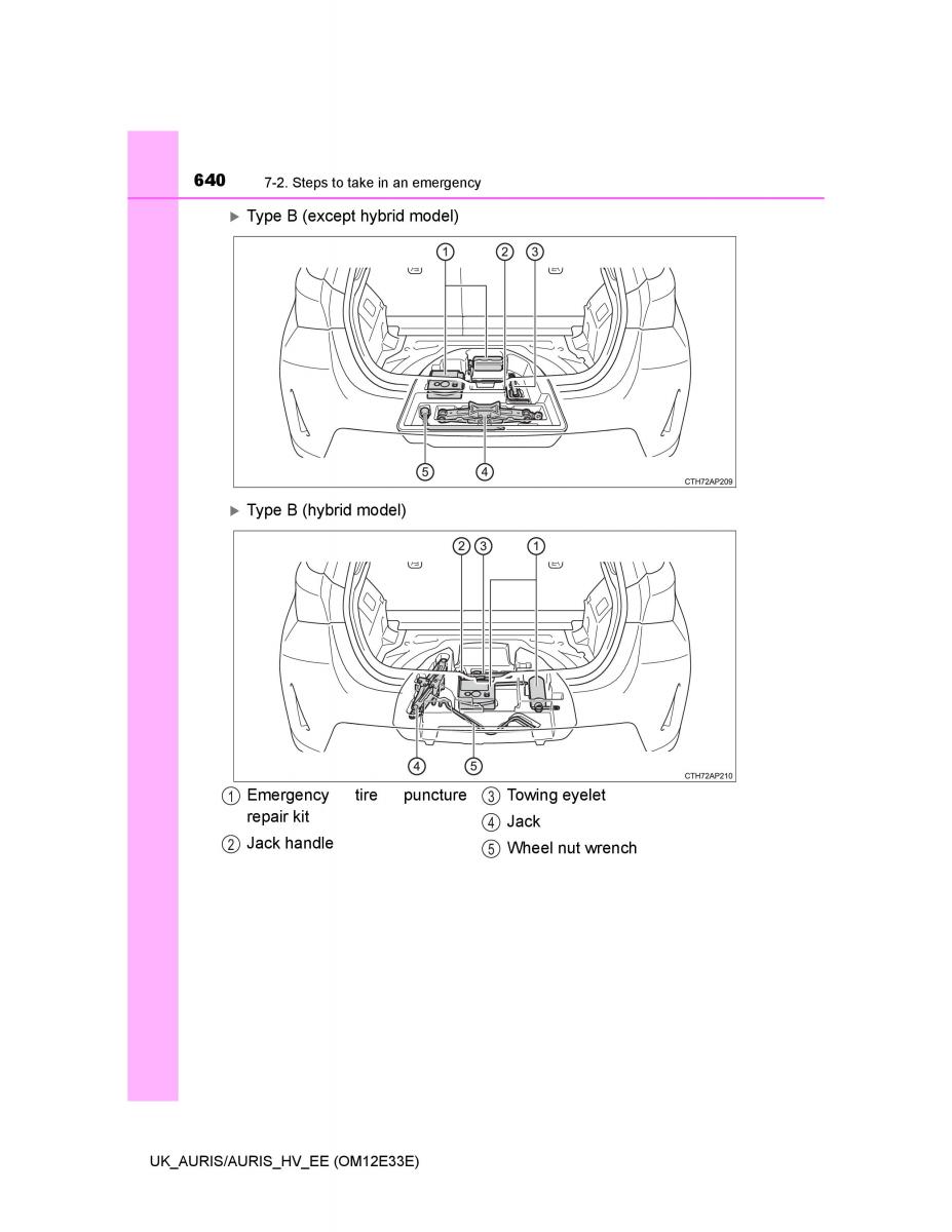 Toyota Auris II 2 owners manual / page 640