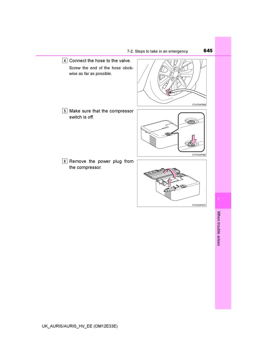 Toyota Auris II 2 owners manual / page 645