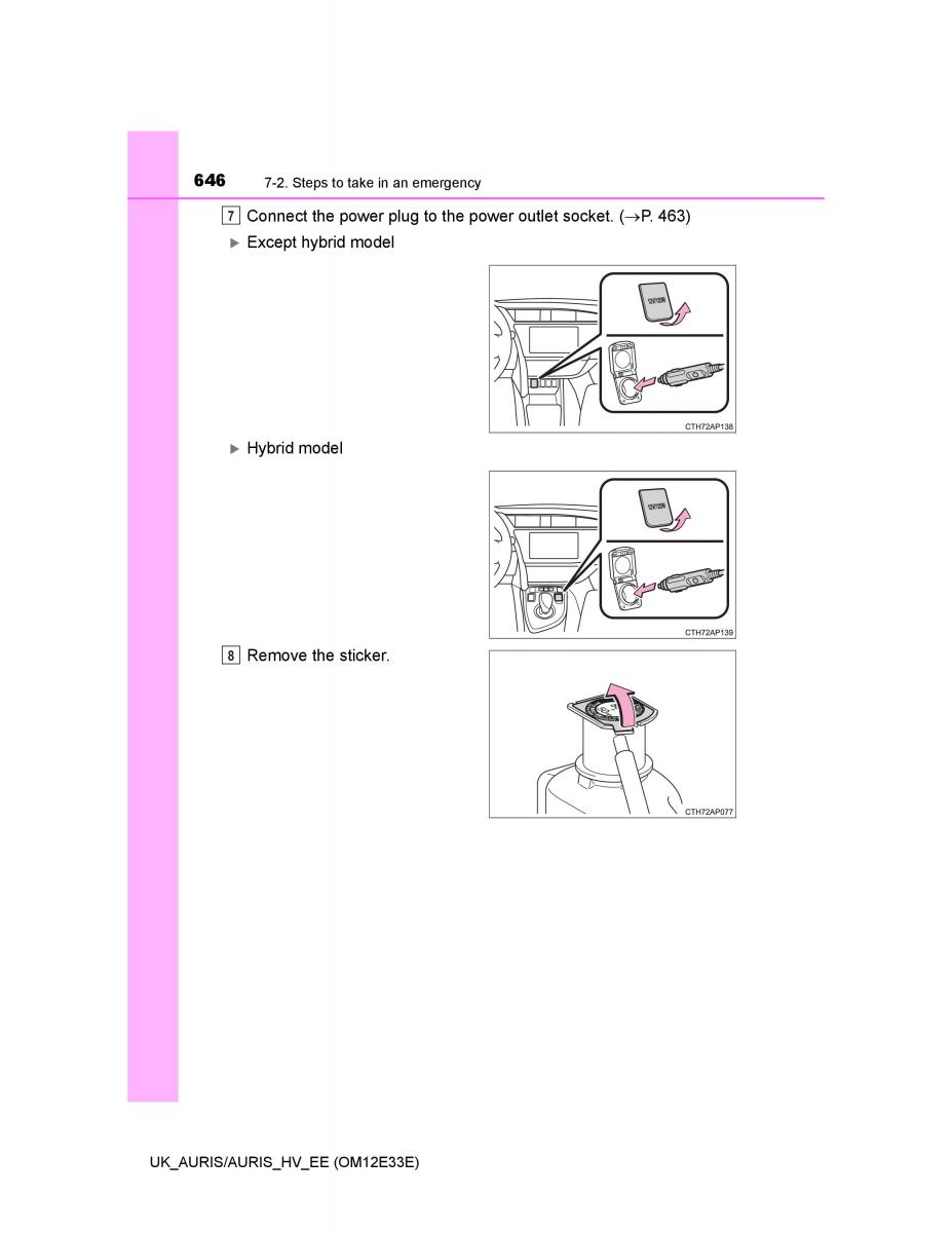 Toyota Auris II 2 owners manual / page 646