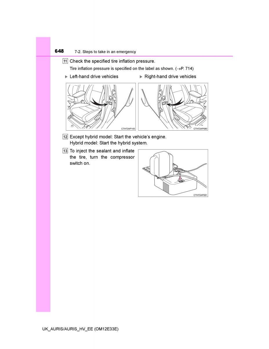 Toyota Auris II 2 owners manual / page 648