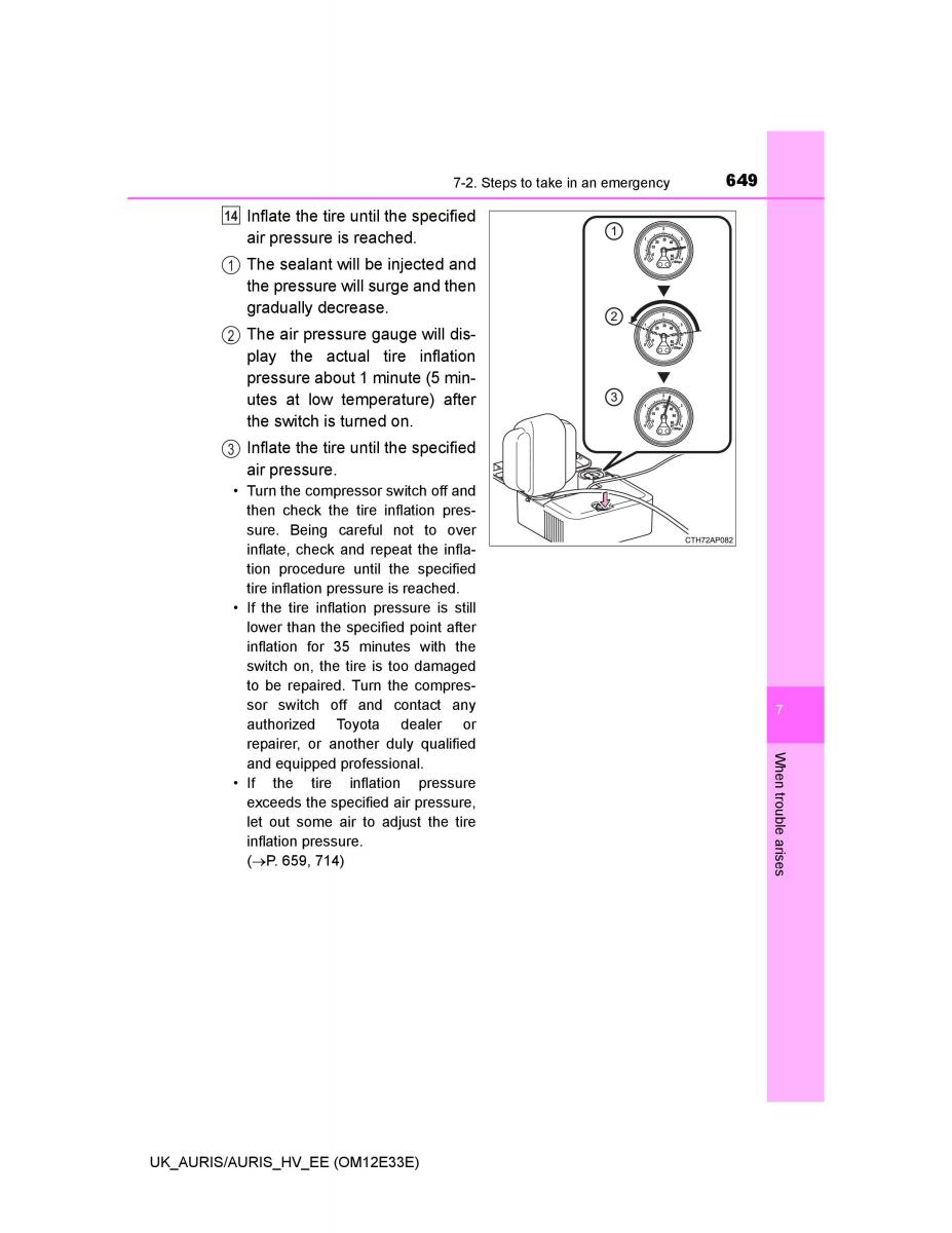 Toyota Auris II 2 owners manual / page 649