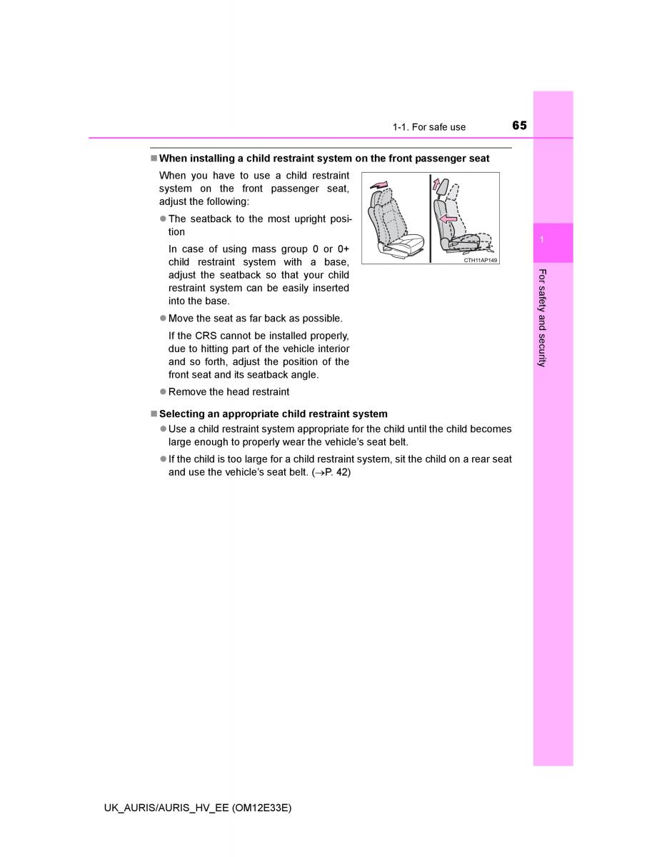 Toyota Auris II 2 owners manual / page 65