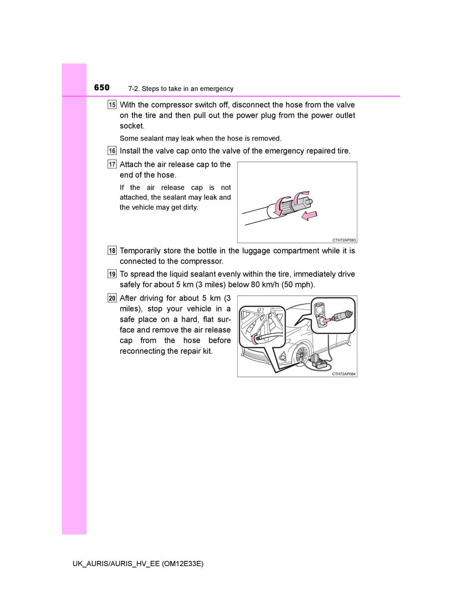 Toyota Auris II 2 owners manual / page 650