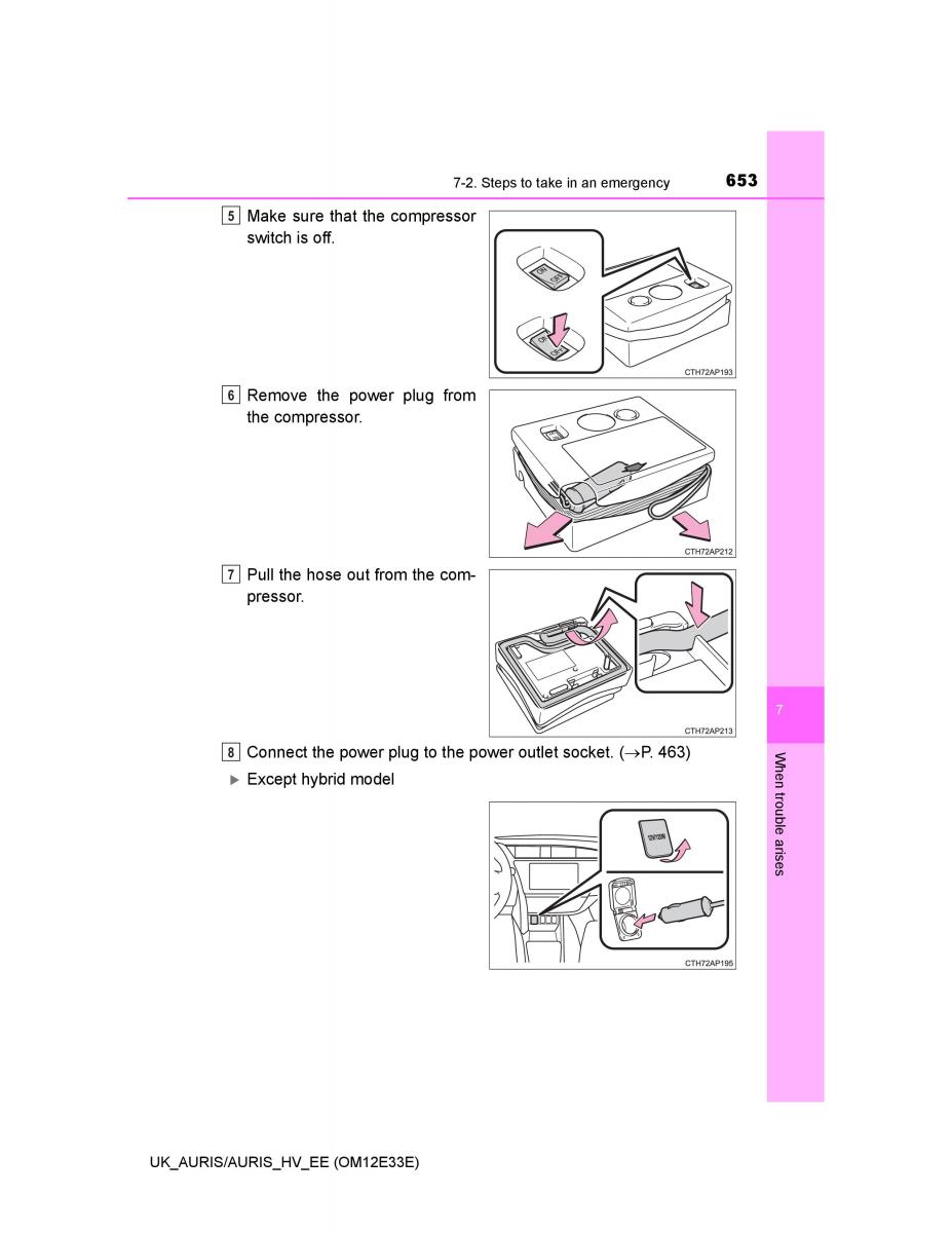 Toyota Auris II 2 owners manual / page 653