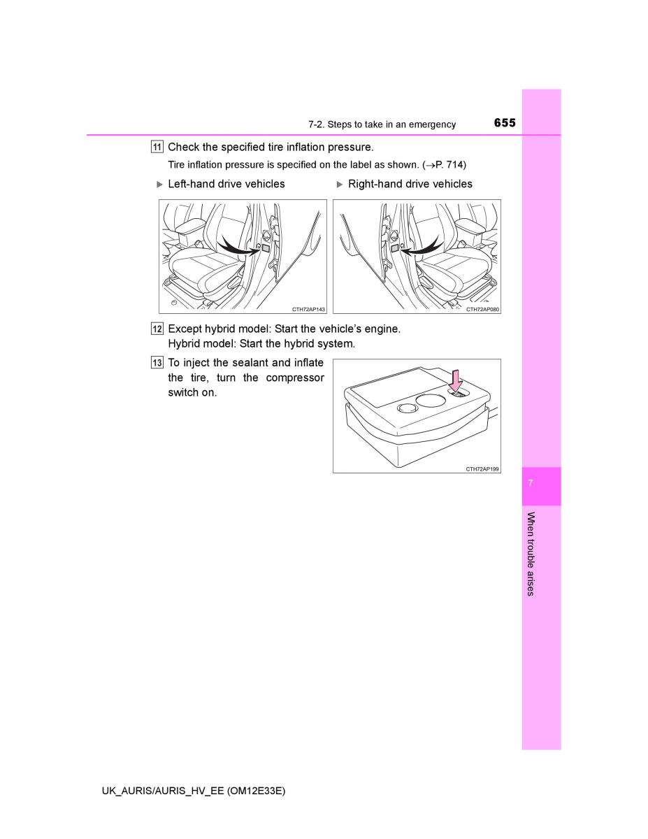 Toyota Auris II 2 owners manual / page 655