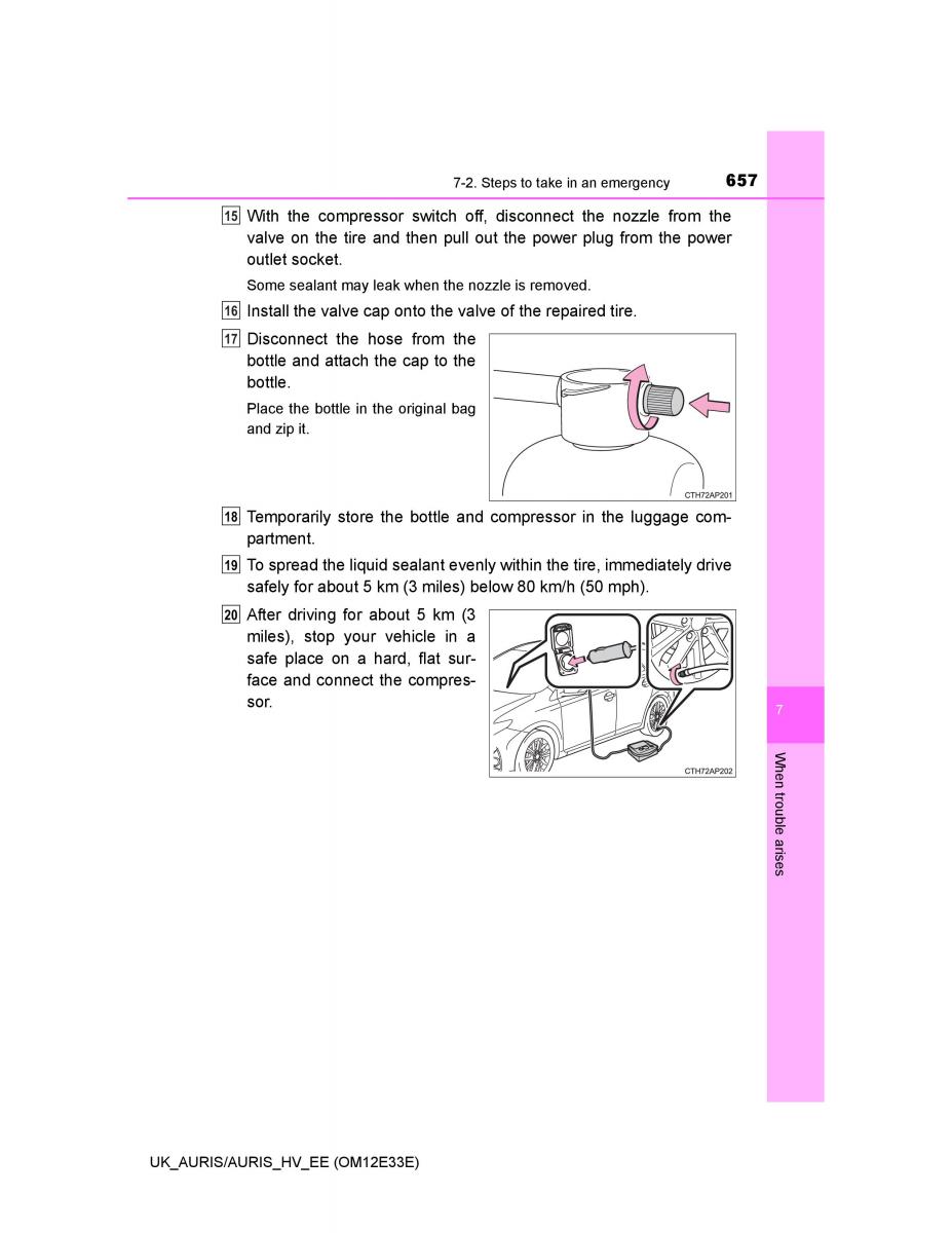 Toyota Auris II 2 owners manual / page 657