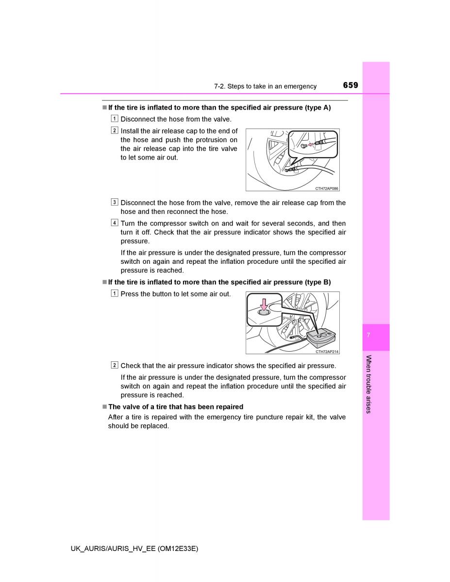 Toyota Auris II 2 owners manual / page 659