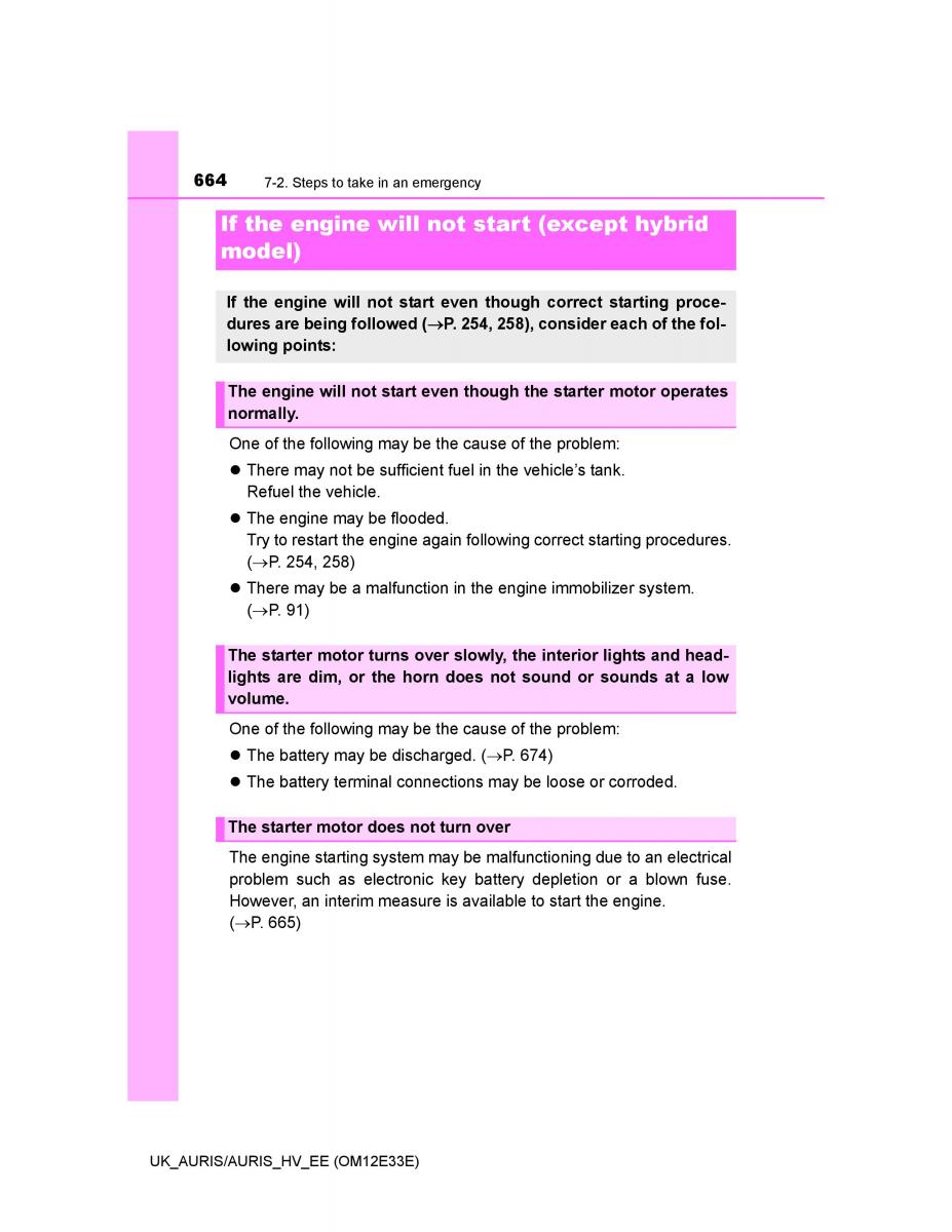 Toyota Auris II 2 owners manual / page 664