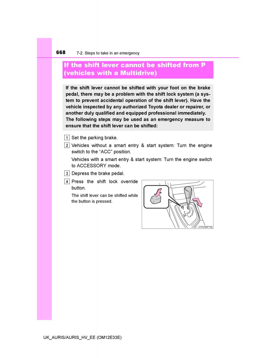 Toyota Auris II 2 owners manual / page 668