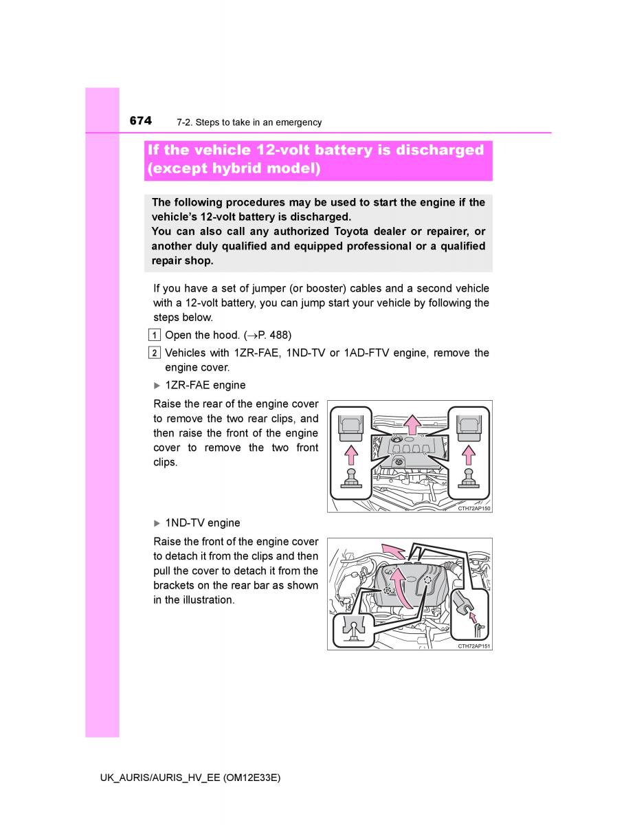 Toyota Auris II 2 owners manual / page 674