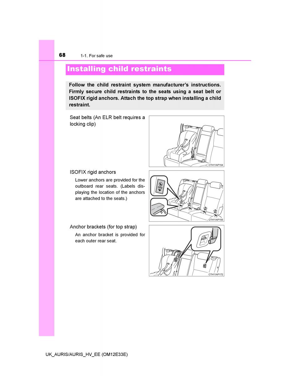 Toyota Auris II 2 owners manual / page 68