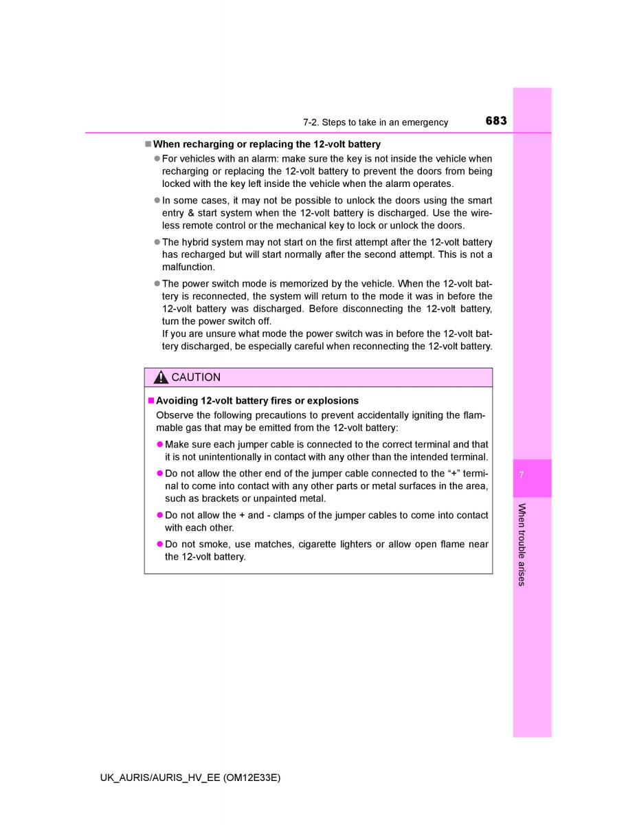 Toyota Auris II 2 owners manual / page 683