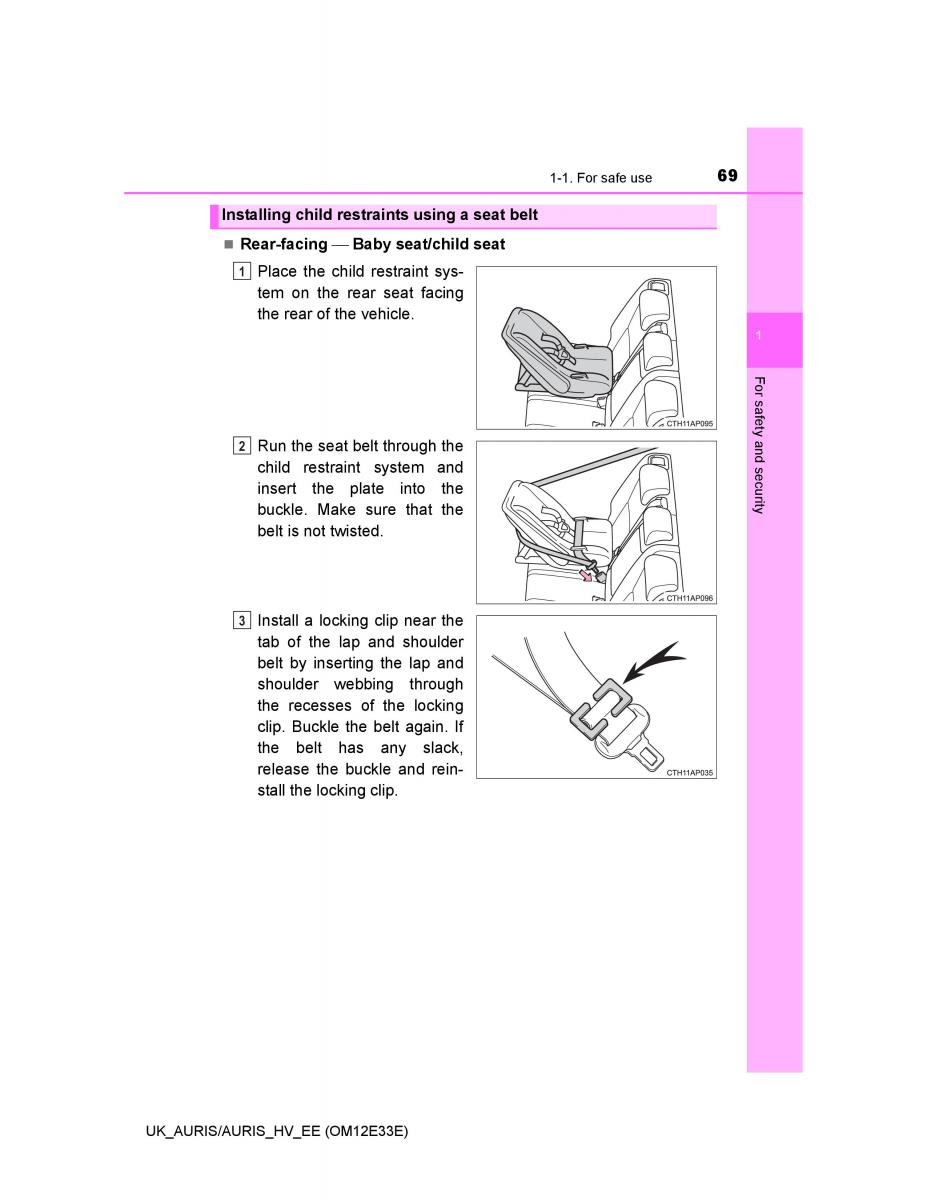 Toyota Auris II 2 owners manual / page 69