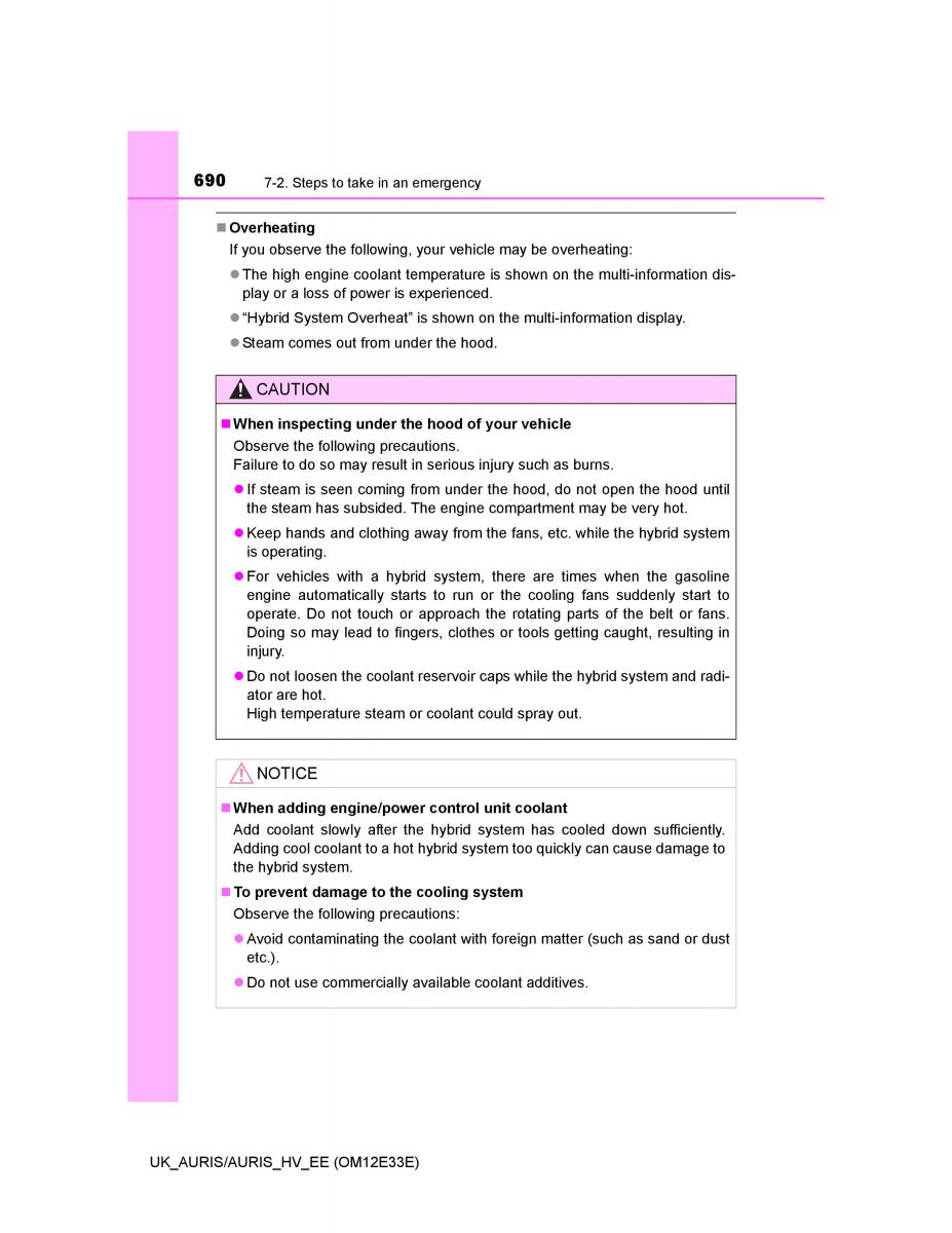 Toyota Auris II 2 owners manual / page 690