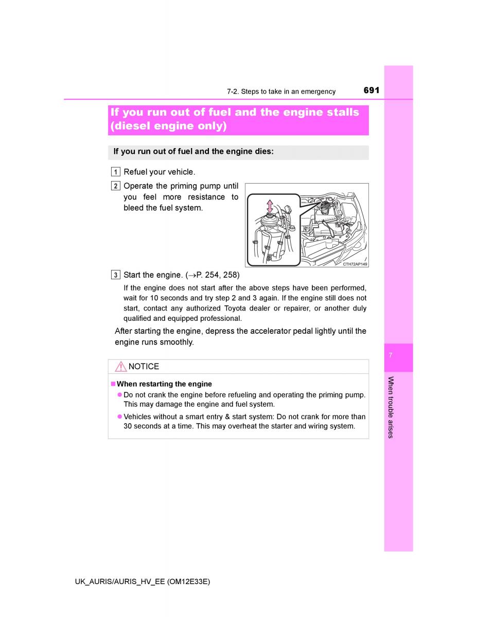 Toyota Auris II 2 owners manual / page 691