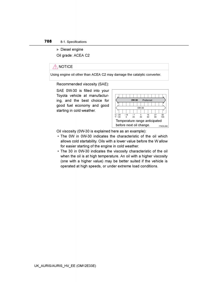 Toyota Auris II 2 owners manual / page 708