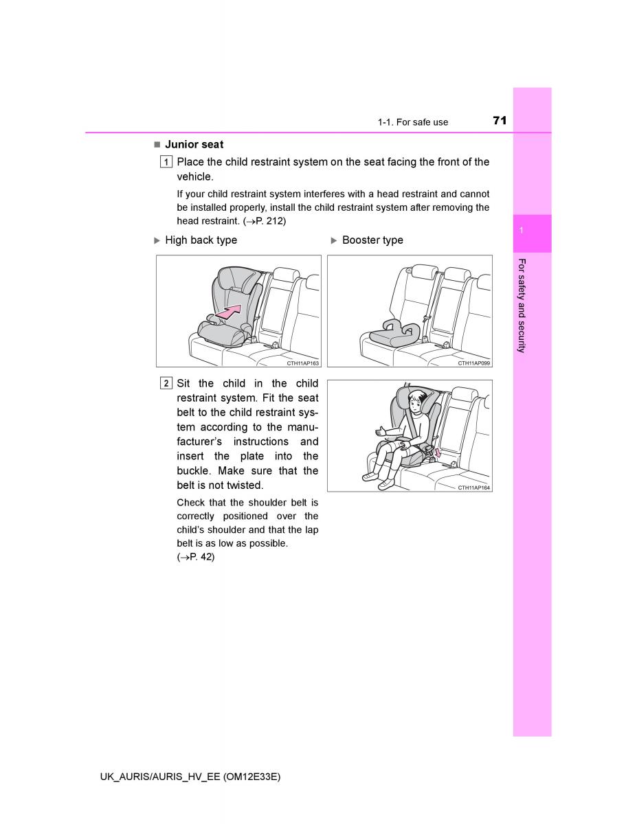 Toyota Auris II 2 owners manual / page 71