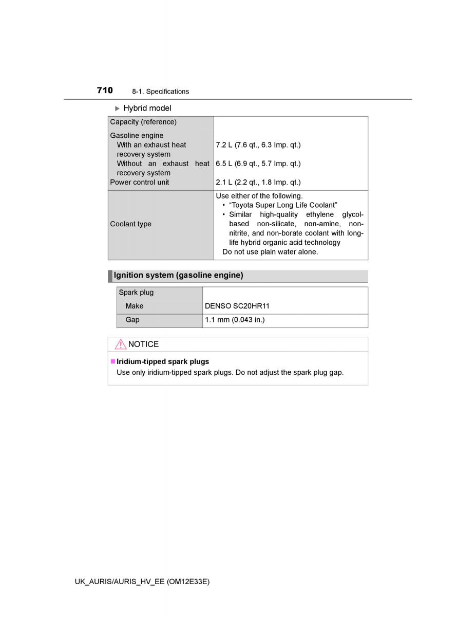 Toyota Auris II 2 owners manual / page 710