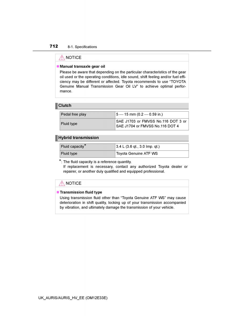 Toyota Auris II 2 owners manual / page 712