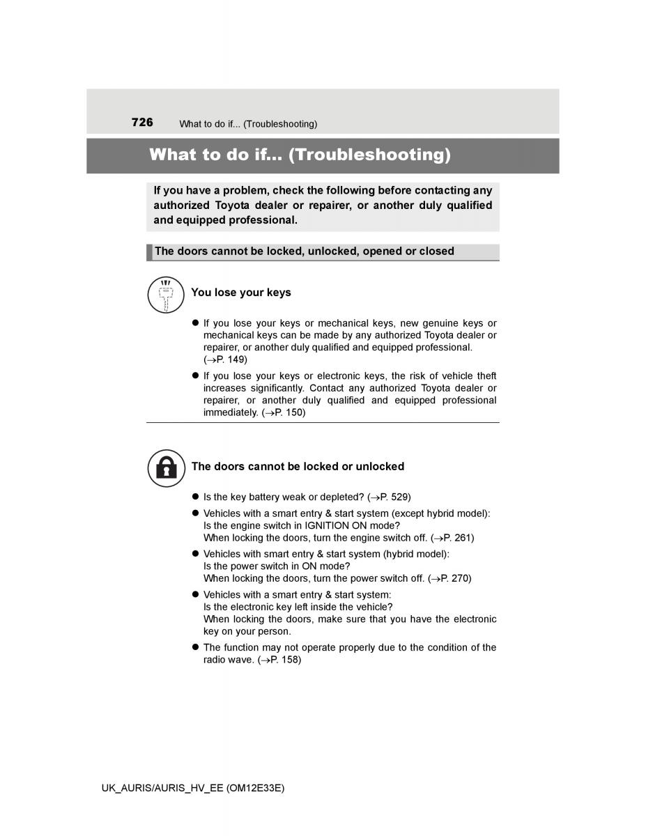 Toyota Auris II 2 owners manual / page 726