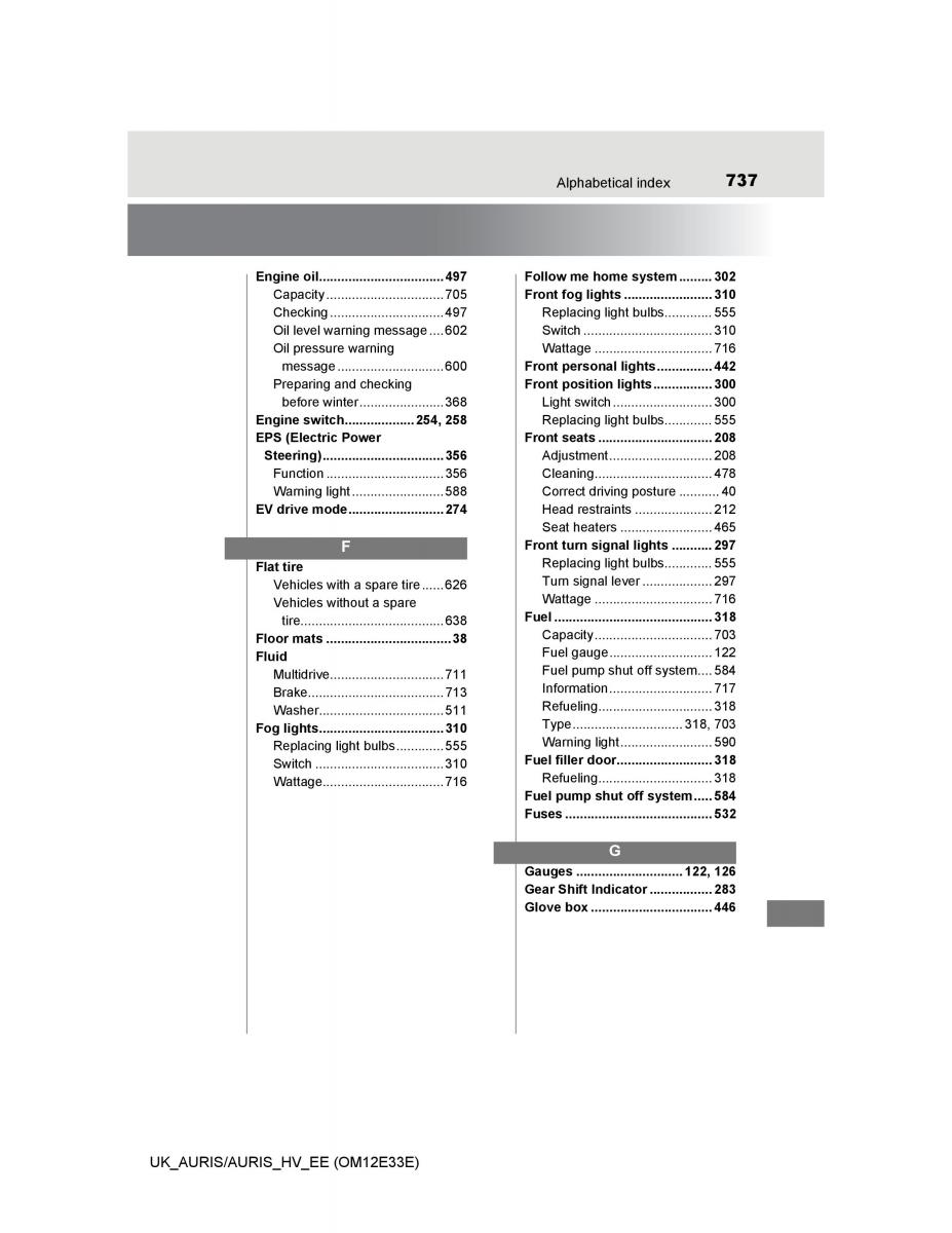 Toyota Auris II 2 owners manual / page 737