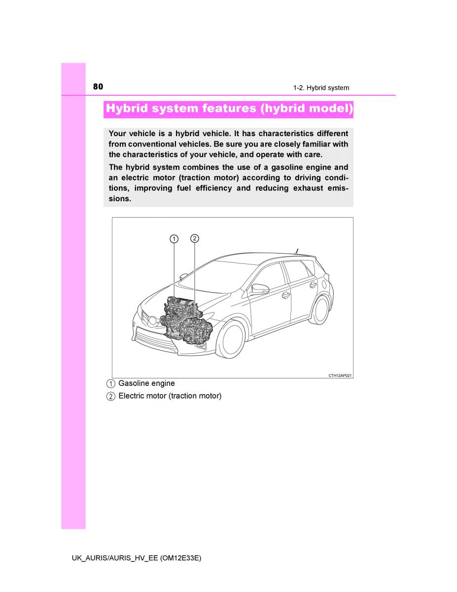 Toyota Auris II 2 owners manual / page 80