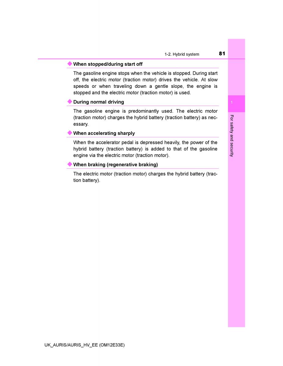 Toyota Auris II 2 owners manual / page 81