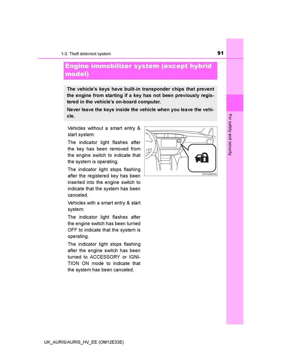 Toyota Auris II 2 owners manual / page 91