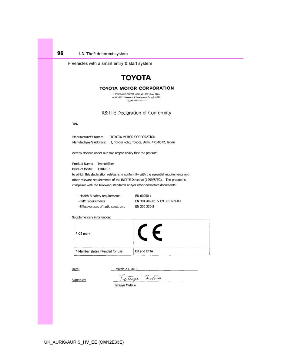 Toyota Auris II 2 owners manual / page 96