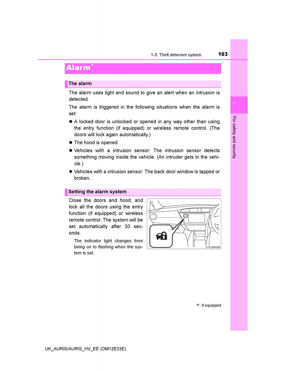 Toyota Auris II 2 owners manual / page 103