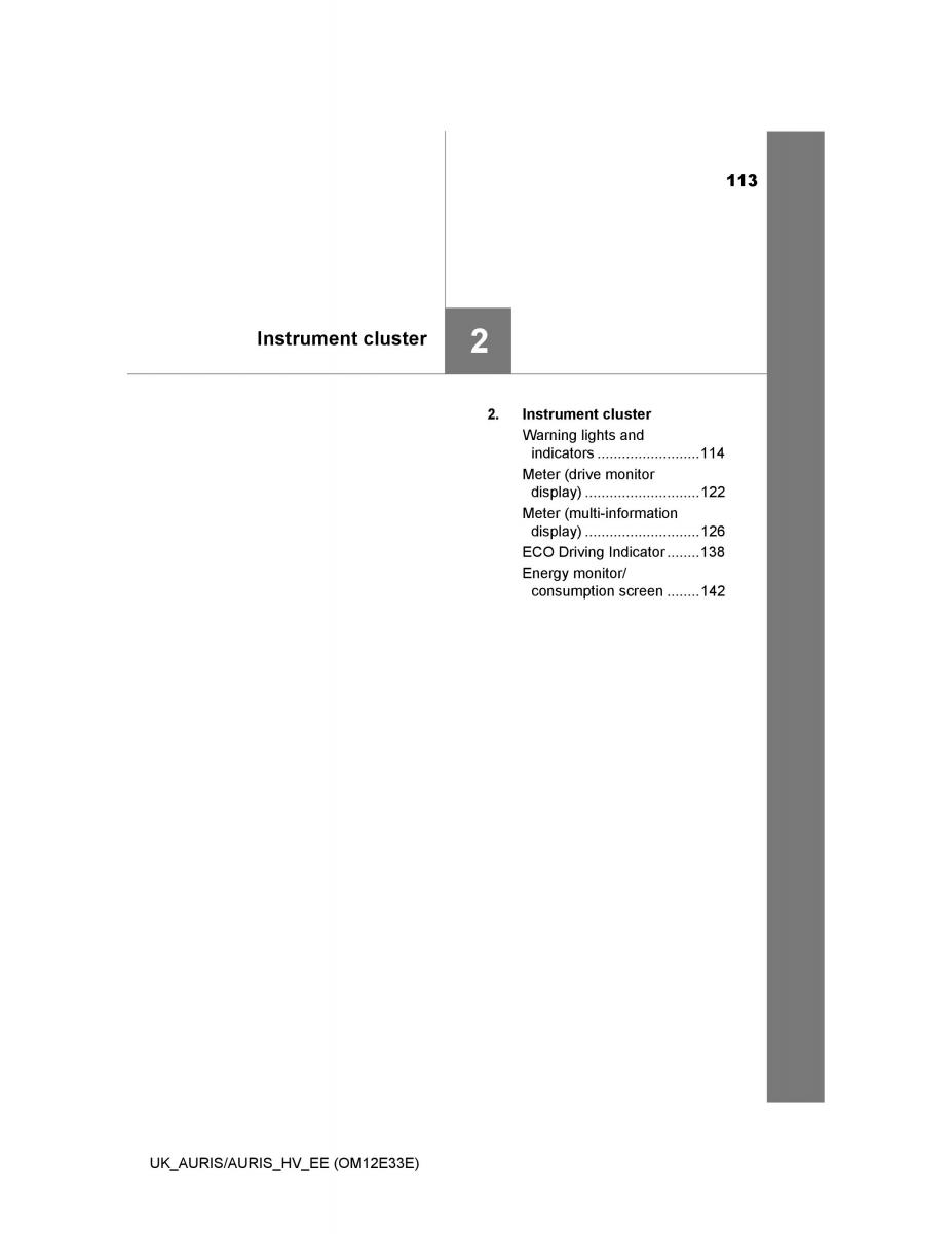 Toyota Auris II 2 owners manual / page 113