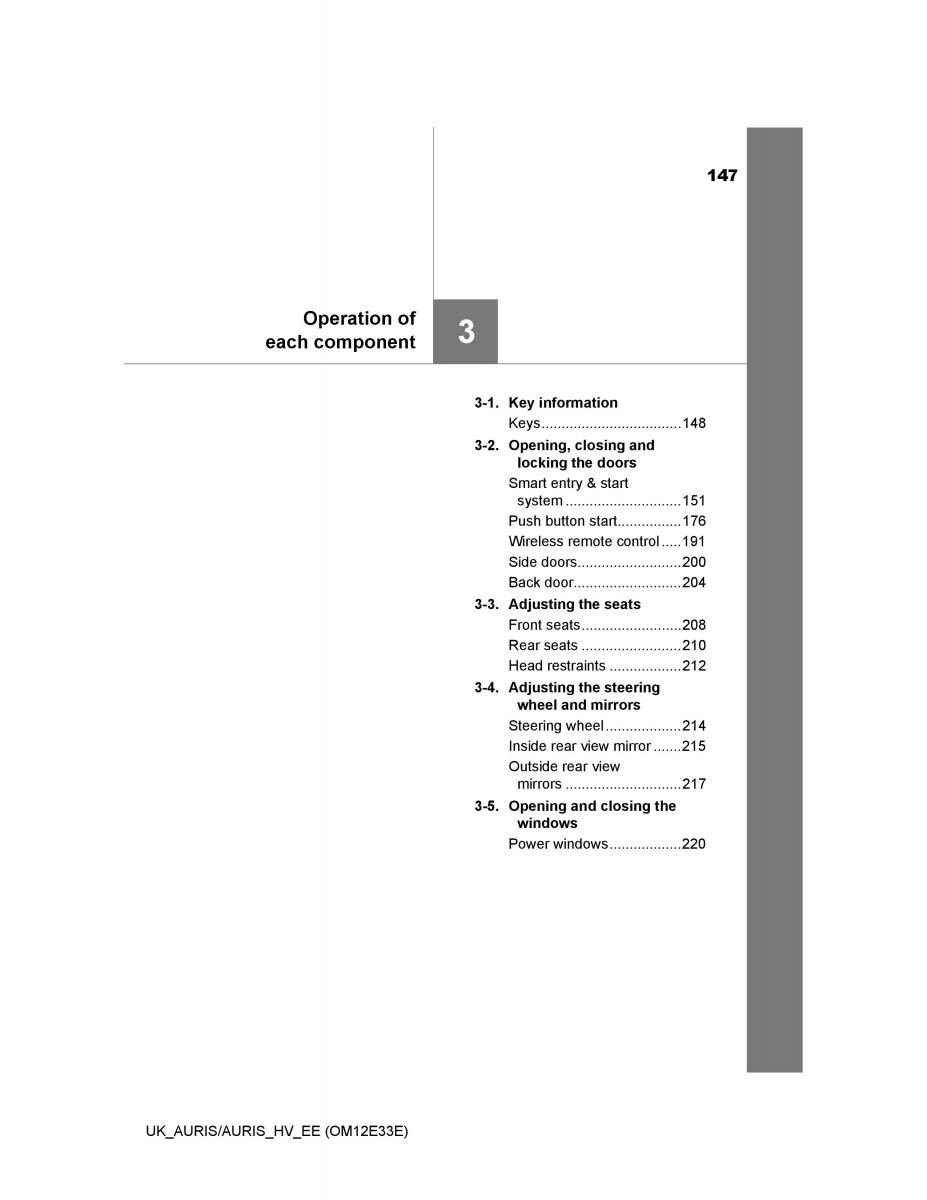 Toyota Auris II 2 owners manual / page 147