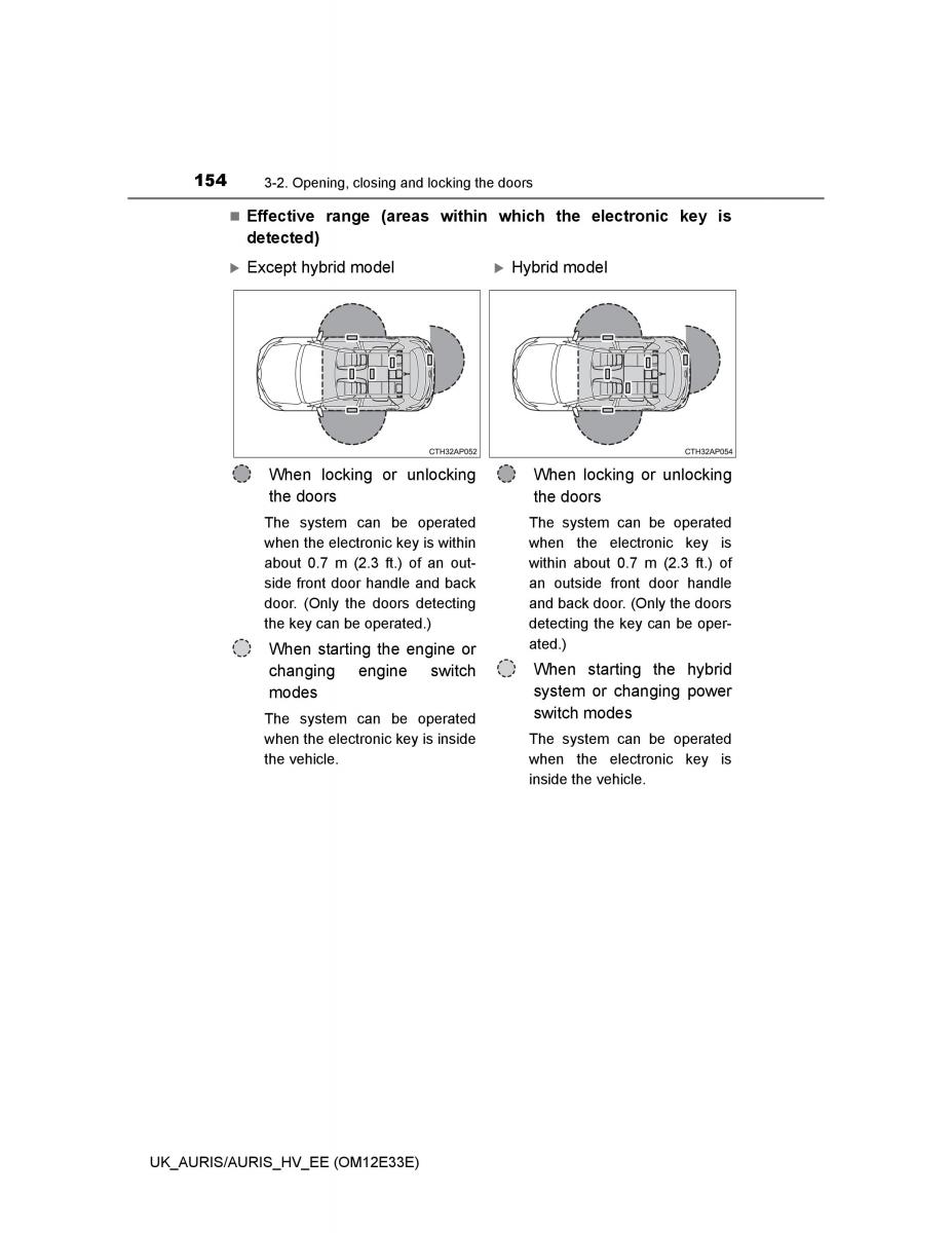 Toyota Auris II 2 owners manual / page 154