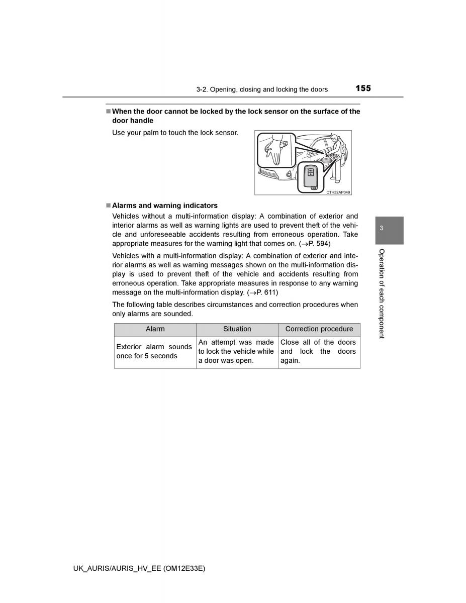 Toyota Auris II 2 owners manual / page 155