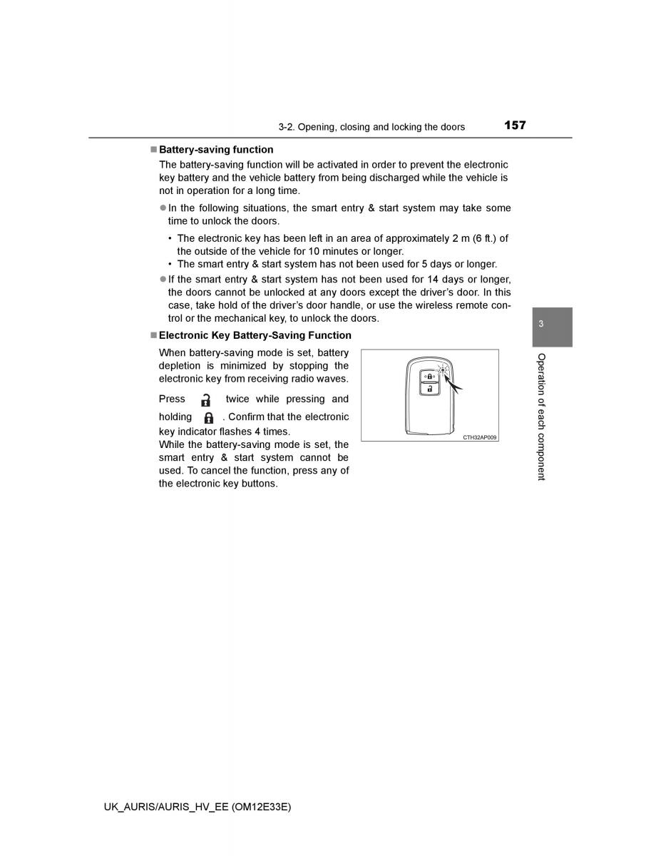 Toyota Auris II 2 owners manual / page 157