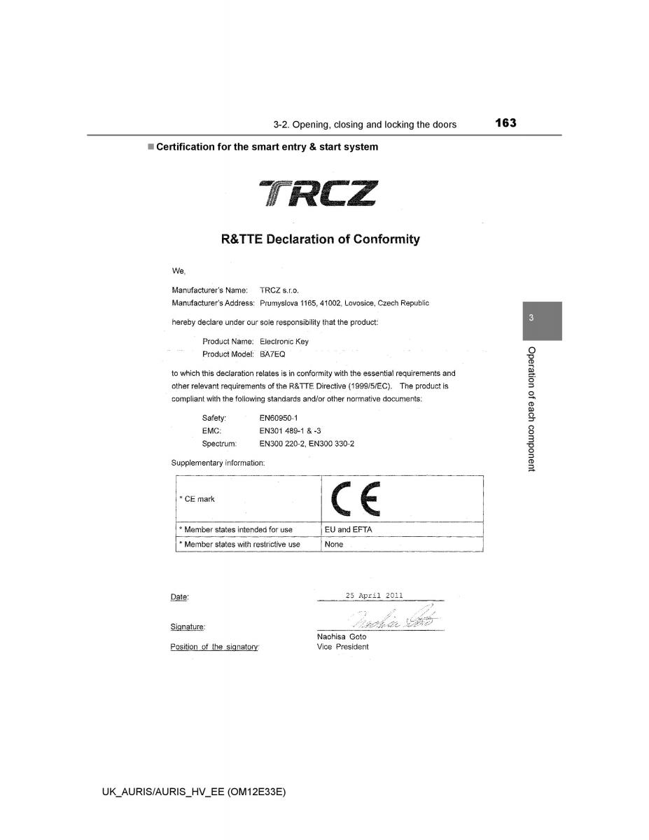 Toyota Auris II 2 owners manual / page 163