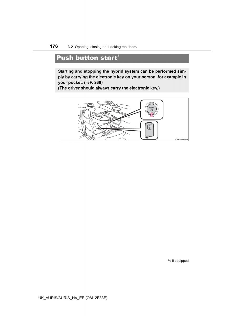 Toyota Auris II 2 owners manual / page 176