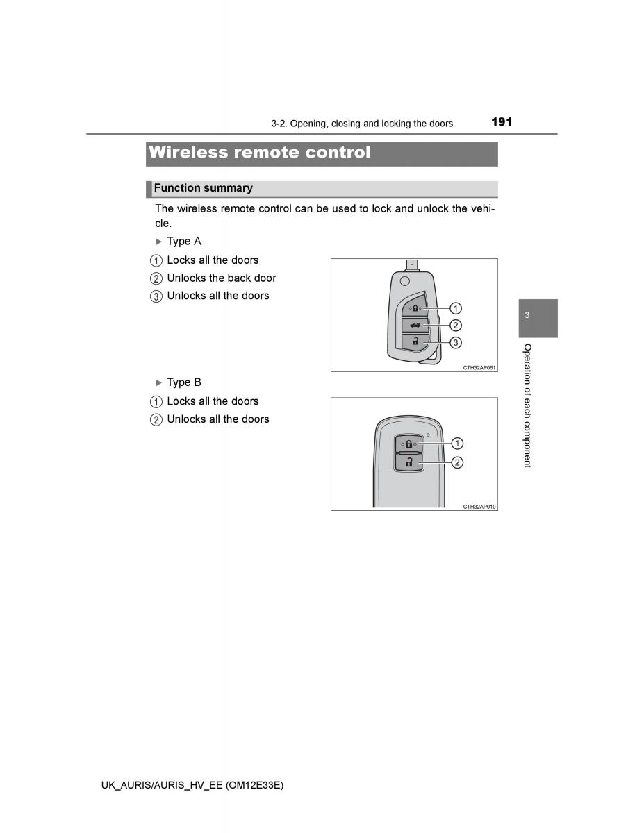 Toyota Auris II 2 owners manual / page 191