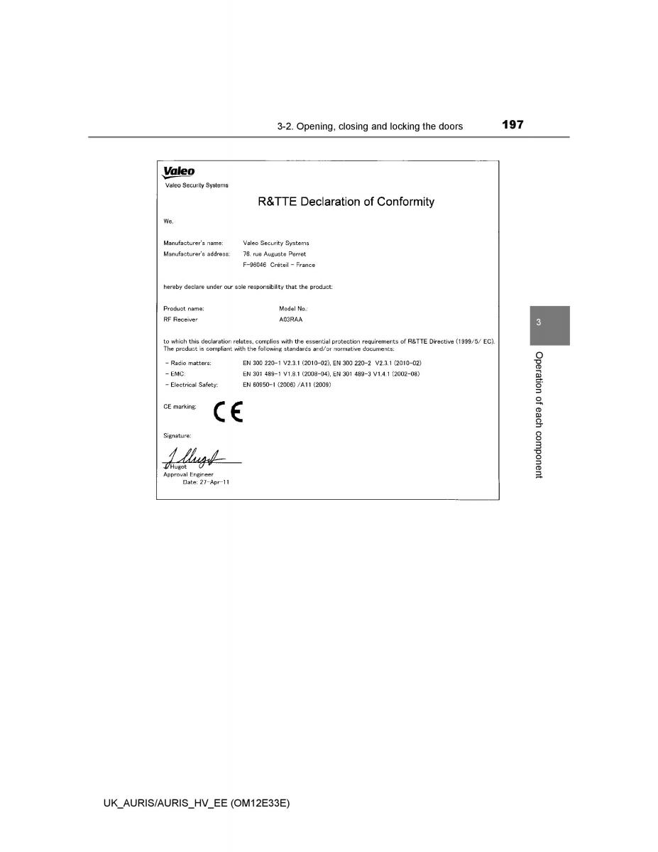 Toyota Auris II 2 owners manual / page 197