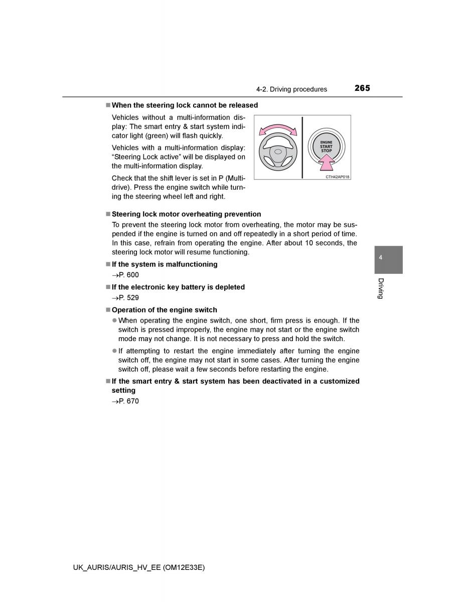 Toyota Auris II 2 owners manual / page 265