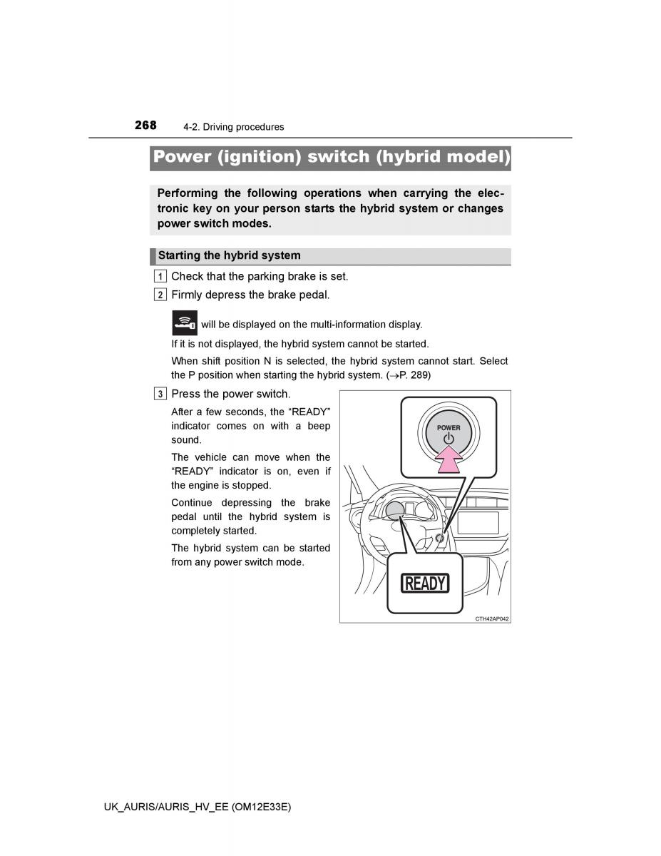 Toyota Auris II 2 owners manual / page 268