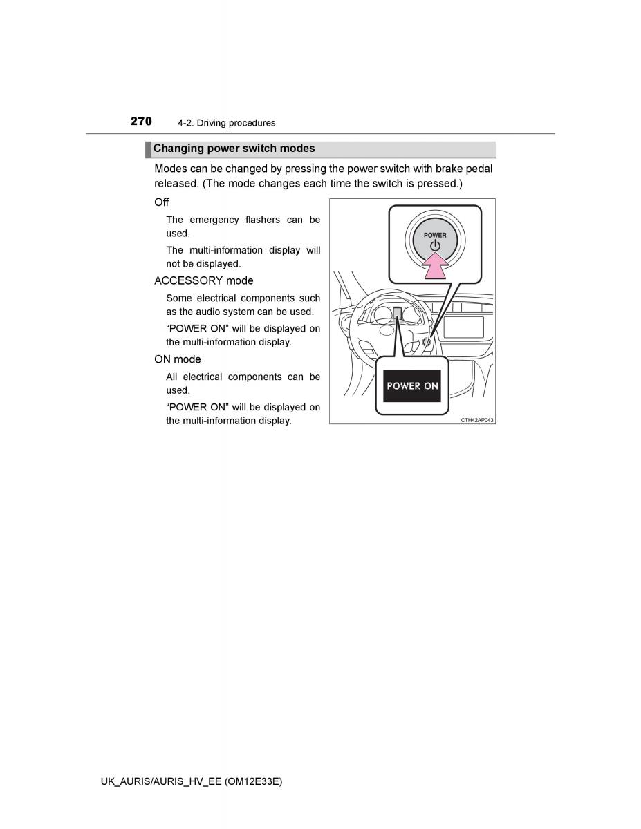 Toyota Auris II 2 owners manual / page 270