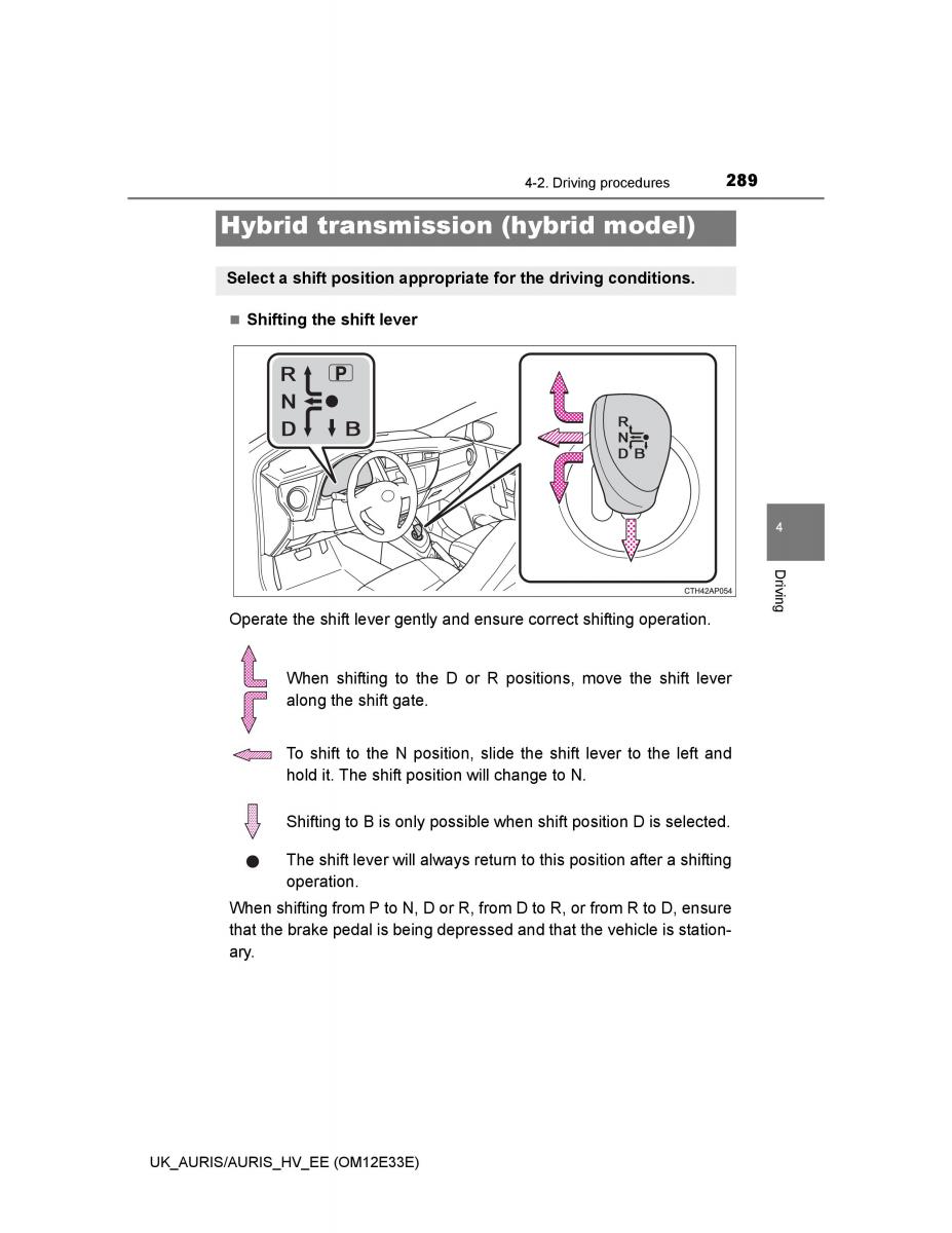 Toyota Auris II 2 owners manual / page 289