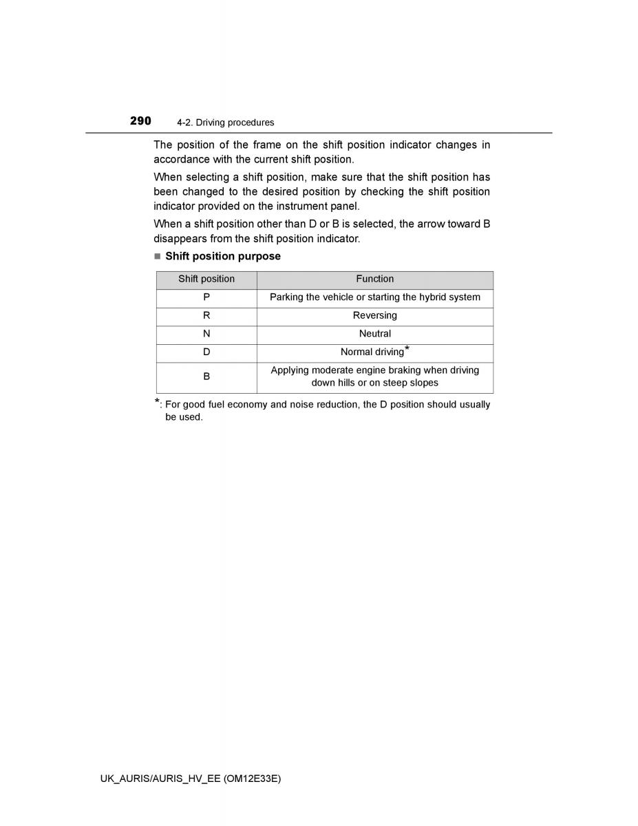 Toyota Auris II 2 owners manual / page 290